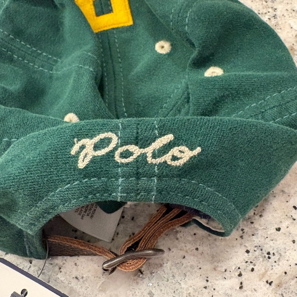 Ralph Lauren Green hat with Yellow P - Picture 4 of 6